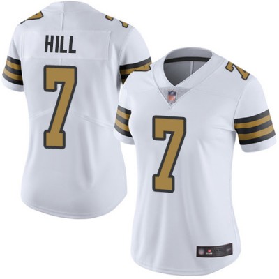 Nike New Orleans Saints #7 Taysom Hill White Women's Stitched NFL Limited Rush Jersey